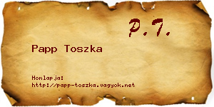 Papp Toszka névjegykártya